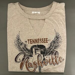 Maurices Beige Nashville Graphic Top